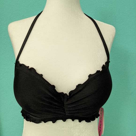 NWT Bikini Nation Push Up Halter Bikini Top, Black, S - Picture 4 of 7